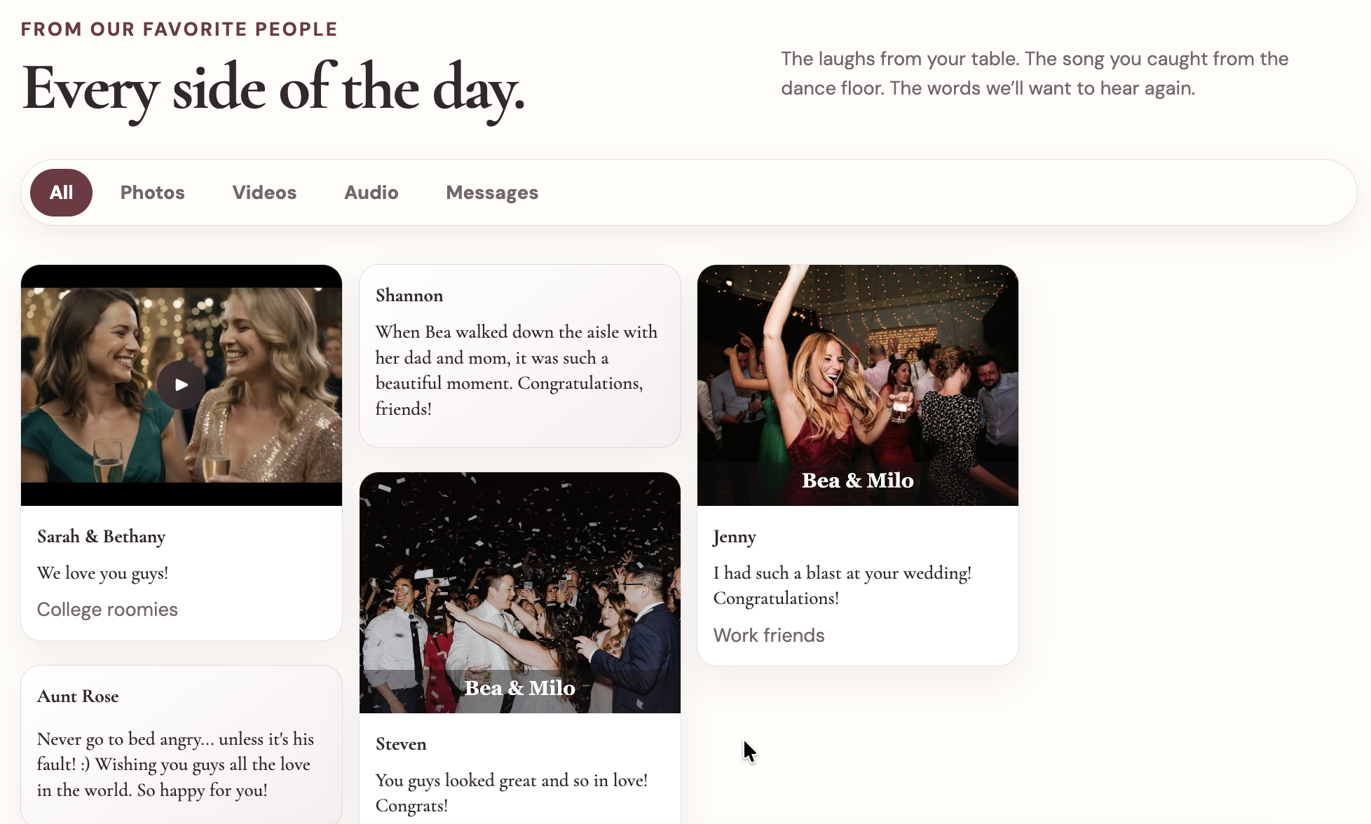 Guestbook Live messages and photos