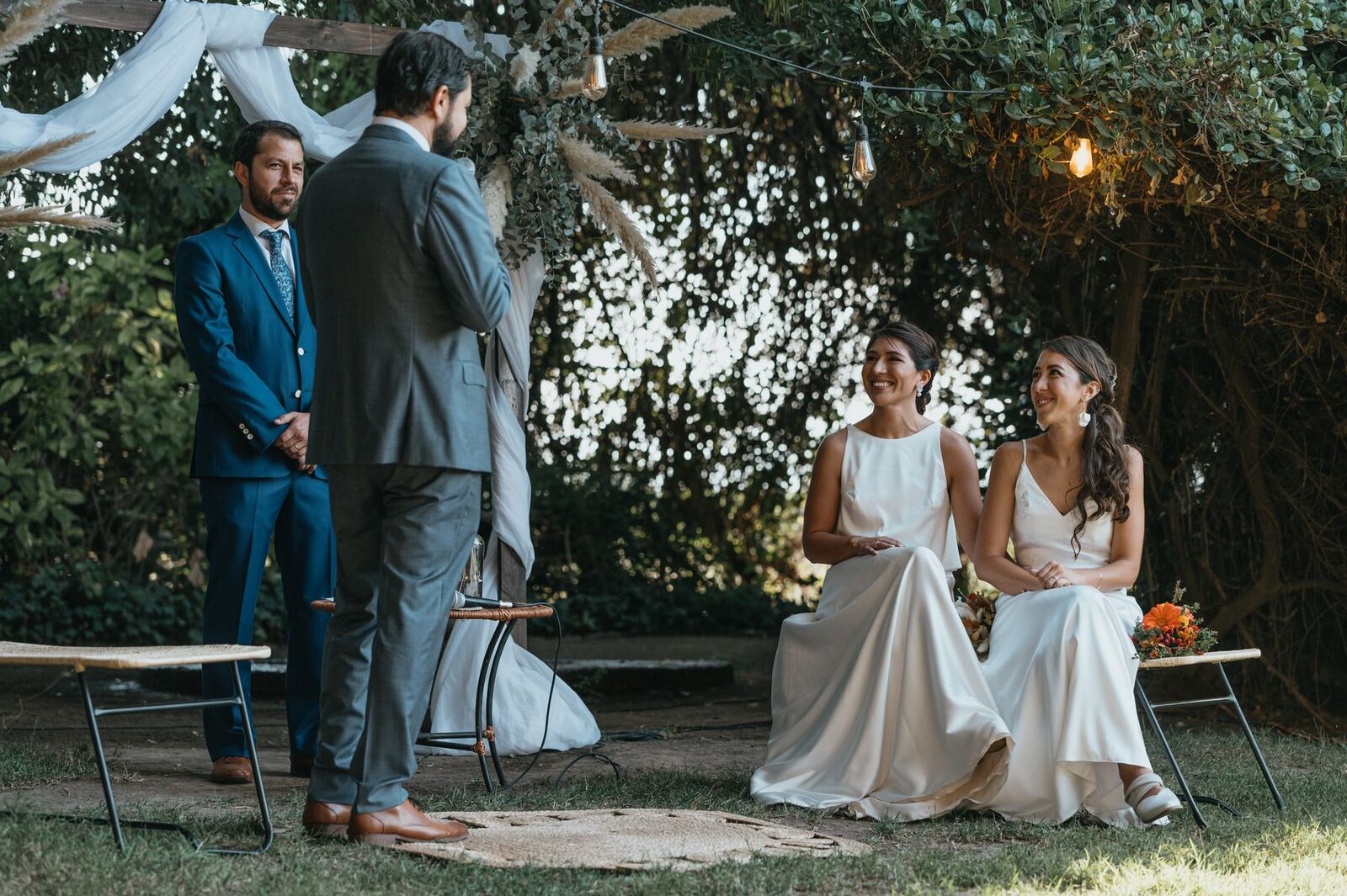 Lena and Rose during their outdoor ceremony